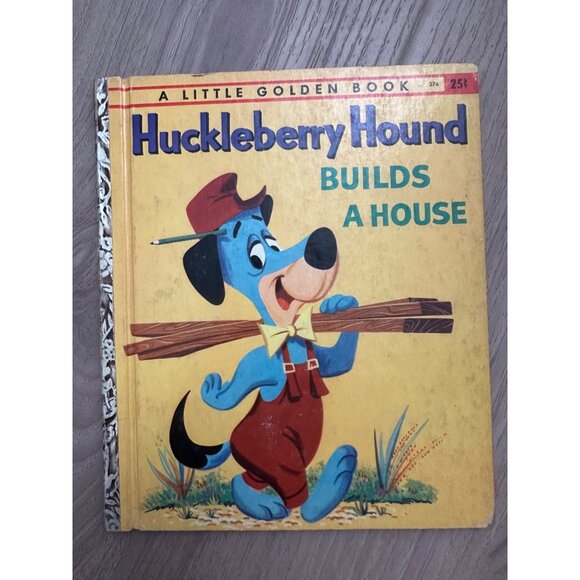 Vintage Huckleberry Hound Builds A House Hardback Little Goldn Book - Picture 1 of 6